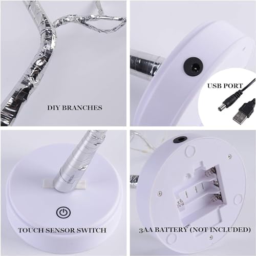 OURBAOFU 20'' 108 LED Sparkly Fairy Spirit Tree Lamp with Remote Control - Image 6