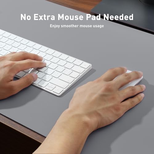 Aothia Leather Desk Pad Protector, Mouse Pad, Office Desk Mat, Non-Slip PU Leather Desk Blotter, Laptop Desk Pad, Waterproof Desk Writing Pad for Office and Home (31.5" x 15.7", Light Grey) - Image 4