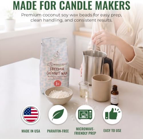 American Soy Organics Freedom Coconut Soy Wax Beads, Candle Wax, 1 lb - Image 6