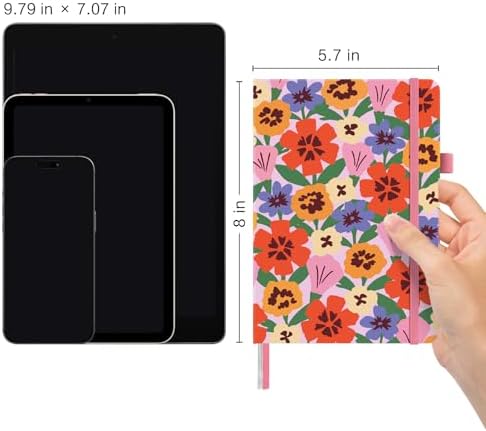 &And Per Se Lined Hardcover Notebook – A5 5.7"x8" College Ruled, 160 Pages, 100gsm Thick Paper – Aesthetic Journal for Women, Gift-Ready Planner, Everyday Writing Notebook (Elegant Florals) - Image 2