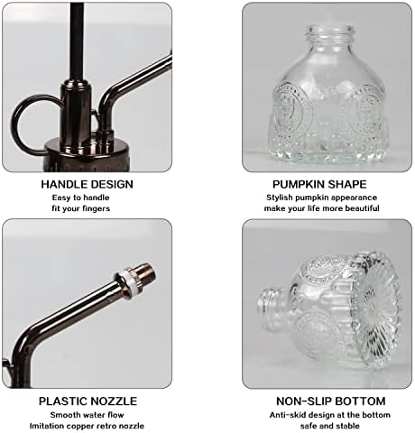TOMEX Glass Plant Mister Spray Bottle 200ML Vintage Style Plant Spritzer Small Sprayer Mister Succulent Watering Bottle with Top Pump Watering Can for Indoor Outdoor House Plants,Flowers (Clear) - Image 3