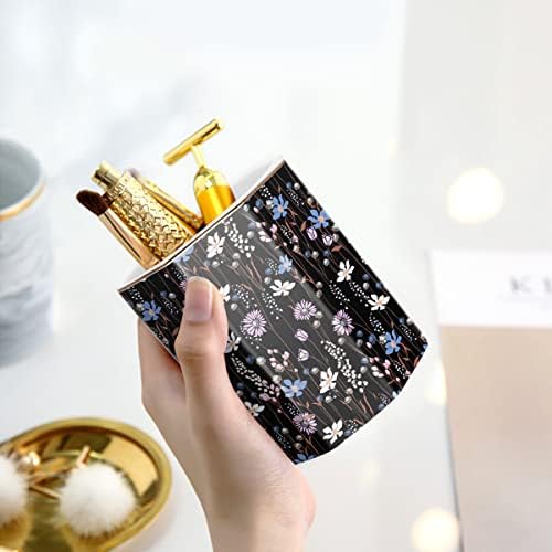 Ceramic Floral Pen Holder for Desk, Cute Large Capacity Colored Pencil Organizer for Office, Makeup Brush Holder for Girl Women, Black Flower - Image 4