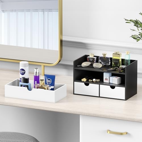 Bamboo Desk Organizer with Drawers, Desktop Storage for Office Supplies - Image 6