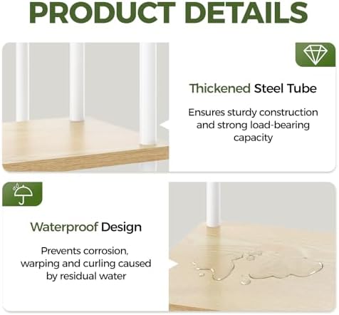 Bamworld Plant Stand 4 Tier Corner Metal Shelf White - Image 5