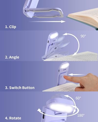 HEMONNKAM Reading Light, Rechargeable Clip-On Book Light for Bed at Night - Image 5