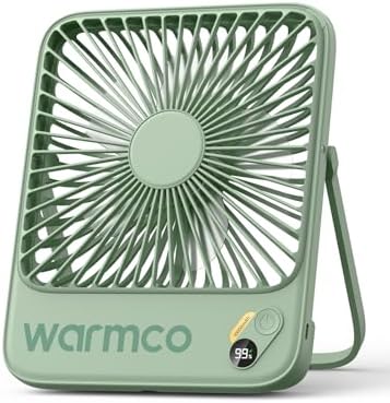 Warmco D3 Portable Travel Fan 10000mAh, Ultra-Slim, 10-24H Battery Life by Warmwinterscoolsummers