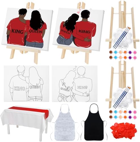 Zhanmai 2 Pack Sip and Paint Kit for Couples Date Night by Zhanmai