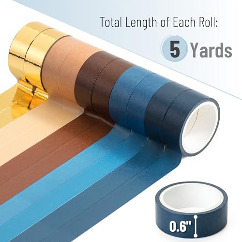 Mr. Pen- Washi Tape Set, 10 Rolls, 5 Yards/Roll, Washi Tape for Scrapbook - Image 4