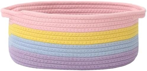 JMvicyroam Small Woven Basket, Empty Gift Basket, Rainbow/1 Pack by JMvicyroam