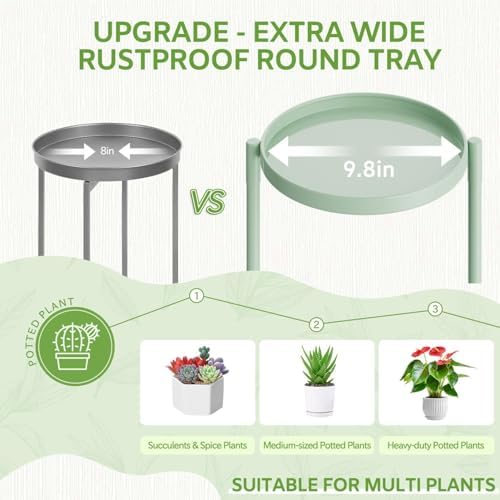 iDavosic.ly 6 Tier Large Plant Stand Indoor Outdoor, 10 In Wide Tray, Green - Image 3
