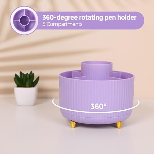 SKYDUE Purple Office Supplies Set with Pencil Holder for Desk,11 PCS - Image 4