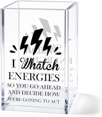 Acrylic Pen Holder Cup, Inspirational Office Desk Decor, Coworker Gift for Women, Pencil Holder Organizer, Friendship Gift for Best Friend Sister Colleague by Unknown