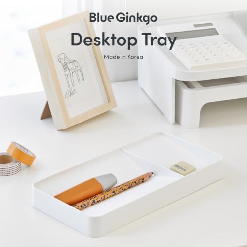 BLUE GINKGO Desk Organizer Tray, White, Made in Korea - Image 2