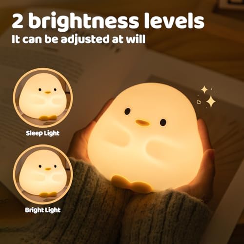 Rytinazzz Duck Night Light, Color Changing Mode & 50-Hour Battery, Squishy Silicone Lamp for Kids Room, USB Rechargeable with Timer, Mothers Day Gifts - Image 3