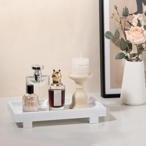 Decorative Tray Farmhouse Decor Wood Soap Holder, 10.8 * 5.3 White - Image 2