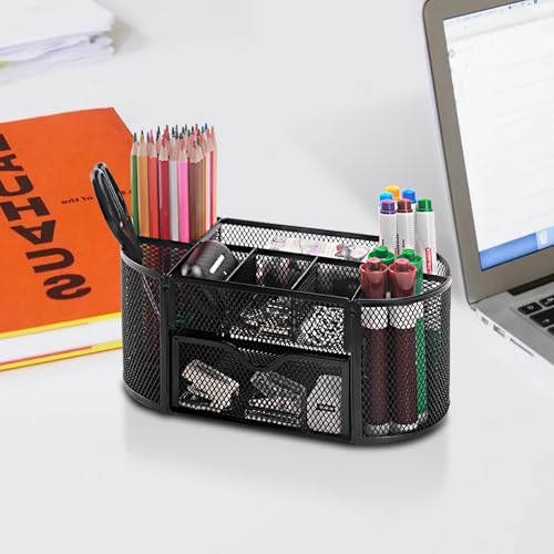 Comix Mesh Pen Holder, Desk Organizer for Home Office, Black - Image 6