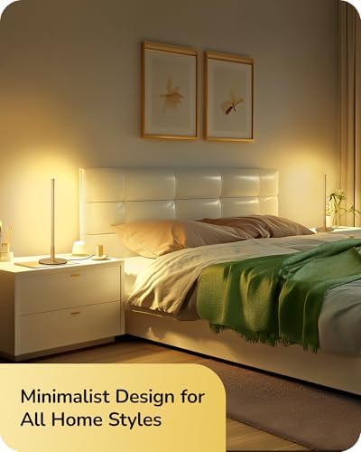 EDISHINE LED Table Lamp Set of 2, Modern Desk Lamps for Living Room, Gold - Image 6