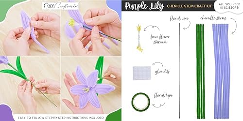 WeVeel Cozy Craftworks Six Flower Chenille Stem Craft Kit Bundle for Teens & Adults – Mindful DIY Flower Craft, Tactile Pipe Cleaner Art Kit with QR Video Tutorials - Image 3