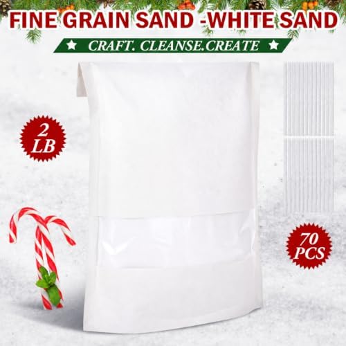 Lounsweer 2 lb Peppermint Pearled Candle Wax 70 Wicks DIY Kit Christmas - Image 2