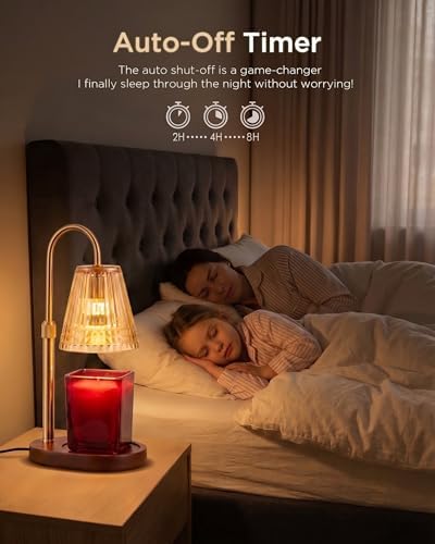 Candle Warmer Lamp with Dimmer & Timer, Adjustable Height for Jar Candles, Birthday Gifts for Mom Women Sister, Wax Warmer for Jar Candles (2 Pack) - Image 5