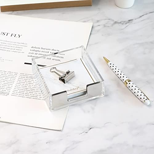 MultiBey Silver Sticky Note Holder Clear Acrylic Memo Pad Dispenser - Image 6