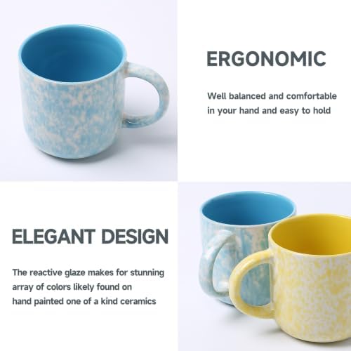 MONITO 12OZ Coffee Mugs Set of 4, Modern Ceramic Coffee Mug Set with handle - Image 4