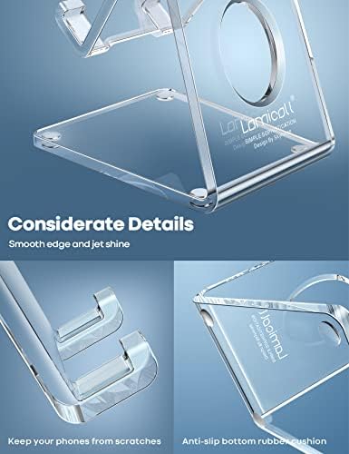 Lamicall Clear Acrylic Cell Phone Stand, Office Desk Decor Accessories - Image 5