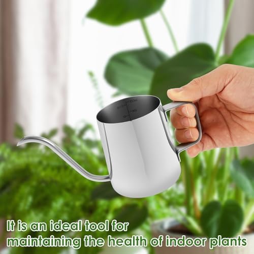 Small Stainless Steel Watering Can for Indoor Plants, 12oz/350ml Mini Plant Watering Pot with Long Spout & Ergonomic Handle for Houseplants, Succulents & Bonsai - Image 6