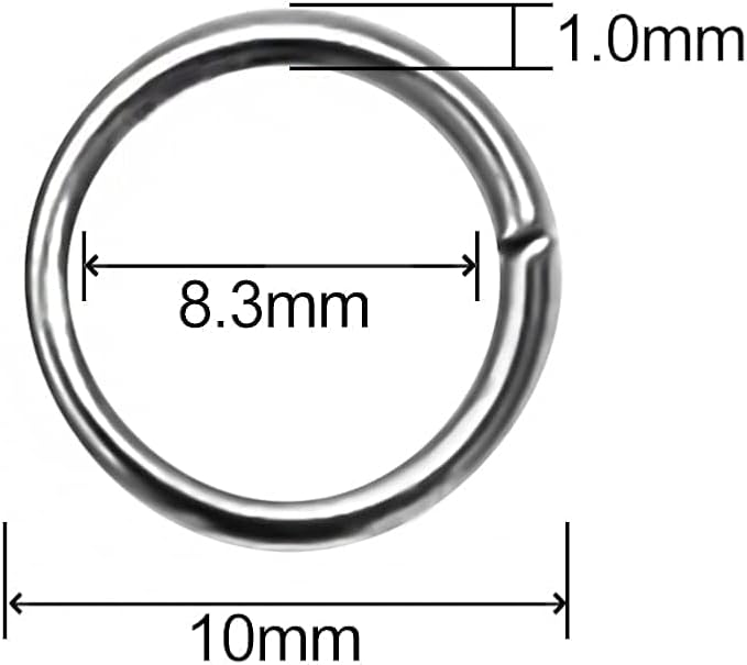 300pcs 10mm Stainless-Steel Jump Rings for Jewelry Making - 18 Gauge Silver Open Rings for DIY Bracelets, Earrings & Necklaces
