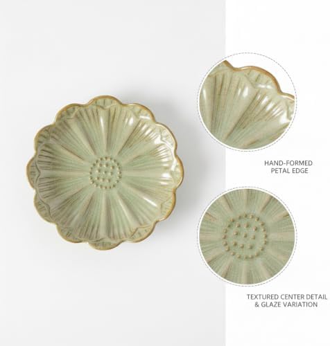 Petal Shaped Ceramic Jewelry Tray, Small Decorative Dish for Rings Earrings, Vanity Organizer for Nightstand Desk Bathroom (1 Piece) - Image 6
