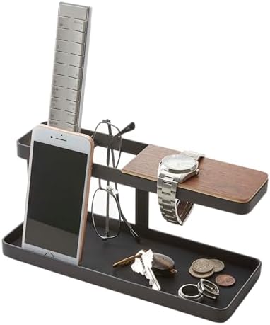 YAMAZAKI Home Tower Desk Bar - Wood & Steel Organizer - Steel by YamazakiHome