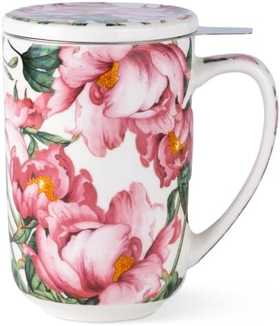 AmorArc Tea Cup With Infuser and Lid, 18oz Loose Leaf Tea Mug With Steeper by AmorArc