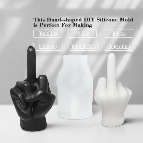 Large Hand Shaped Silicone Mold for Candle Making, 5" Gesture Candle Mold - Image 6