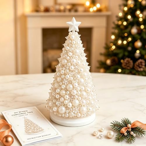 Craft Kits for Adults DIY Beaded Christmas Tree Indoor Desk Decorations Kit by CLNXMT