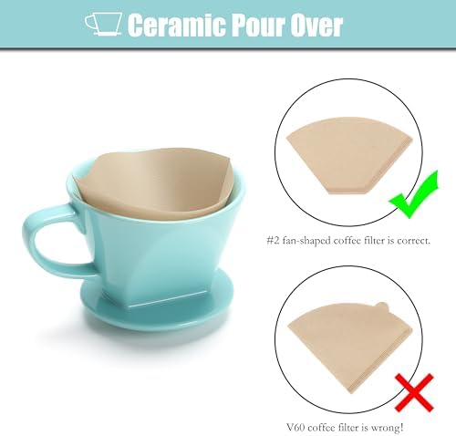 Ceramic Pour Over, Ceramic Coffee Dripper with 3 Holes, Medium - Image 5