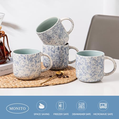 MONITO 12OZ Coffee Mugs Set of 4, Modern Ceramic Coffee Mug Set with Handle - Image 4
