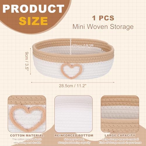 uxcell Rectangular Rope Basket 11.2x6.7x3.5inch Small Woven Baskets - Image 2