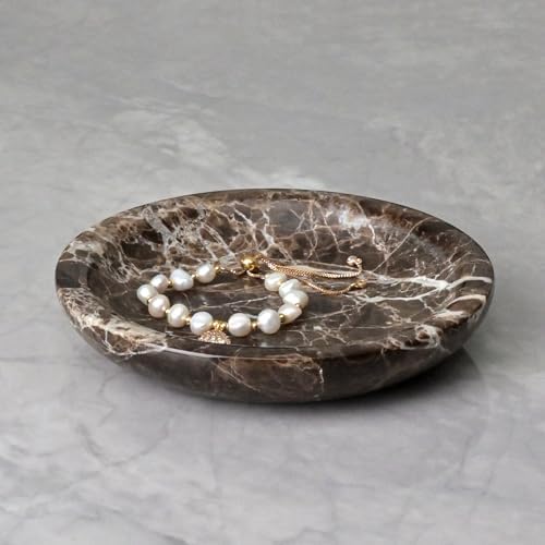 ZSHAWN Natural Marble Ring Dish Jewelry Tray – 5.5" Trinket Dish by ZSHAWN
