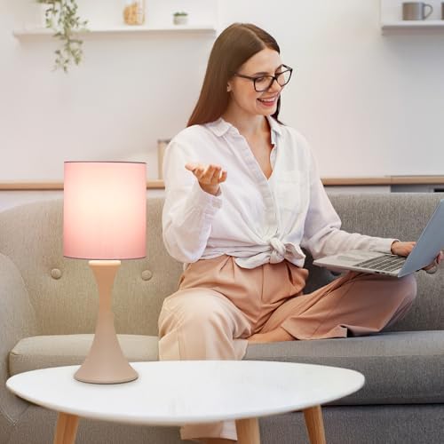 Touch Table Lamp, 3 Way Touch Control Desk Lamp, Small Pink Bedside Lamp - Image 6