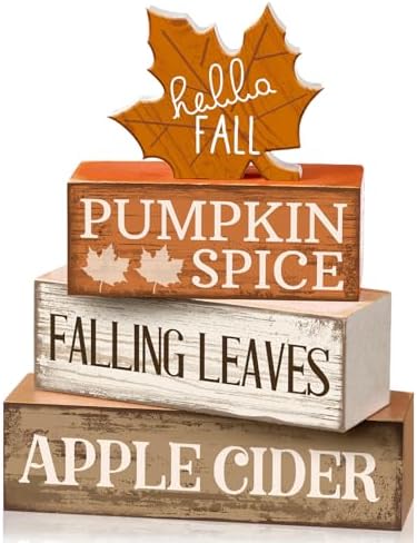 Moucuny 4 Pcs Fall Decor Wooden Maple Leaf Decoration Thanksgiving Decor by Moucuny