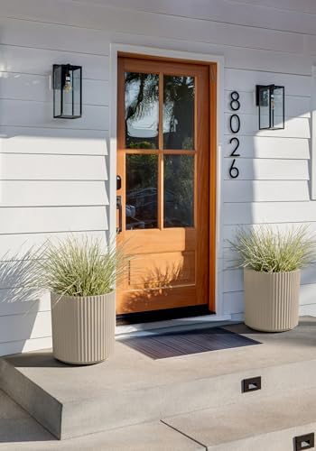Veradek Demi Series Round Planter for Porch, Patio, Backyard | Durable Plastic-Stone Composite Material | Modern Décor for Tall Plants, Flowers - Image 4