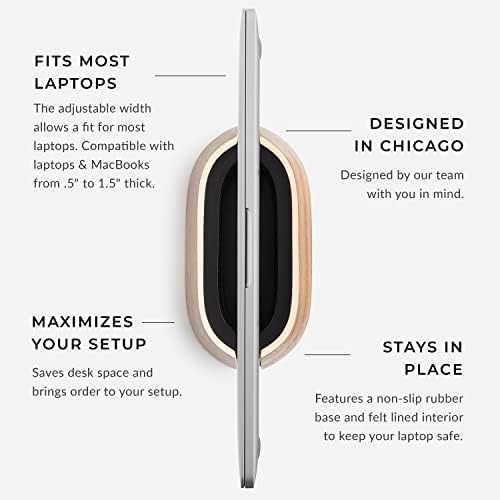 HumanCentric Vertical Laptop Stand in Black Walnut Wood, Adjustable - Image 6