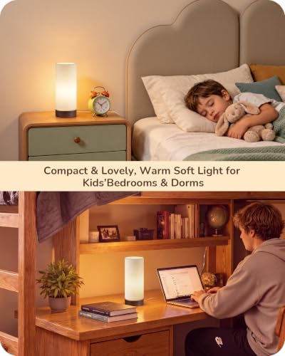 EDISHINE 9.85" Glass Table Lamp, Dark Walnut Wood Base, Easy to Assemble - Image 6