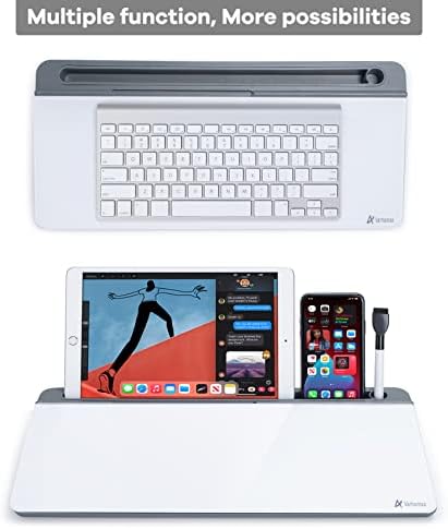 Varhomax Glass Desk Whiteboard with Storage, Desktop Organizer to-do List Memo Notepad Dry Erase White Board for Home Office and School Supplies (Gray) - Image 5