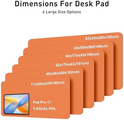 Aothia Faux Leather Desk Mat - Large Mouse Pad, Non-Slip PU Leather Blotter, Waterproof Writing Surface for Office and Home (Hermes Orange, 40" x 24") - Image 5