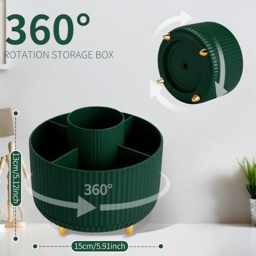Camelmother 360°Rotating Pen&Pencil Holder For Desk With 5Slots Cute Office - Image 2