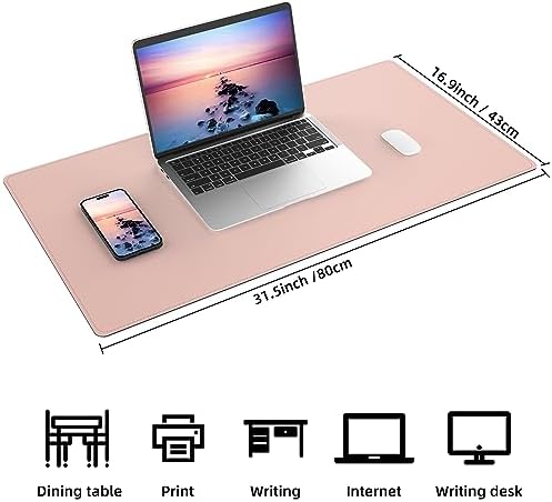 AFIING Cork Desk Mat, 31.5" x 17", Pink,Desk pad Protector - Image 2