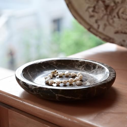 ZSHAWN Natural Marble Ring Dish Jewelry Tray – 5.5" Trinket Dish - Image 5