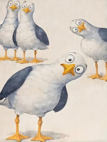 Animal Diamond Painting Kits for Adults,Cartoon Seagull Diamond Art Kits by BYGFHLYW