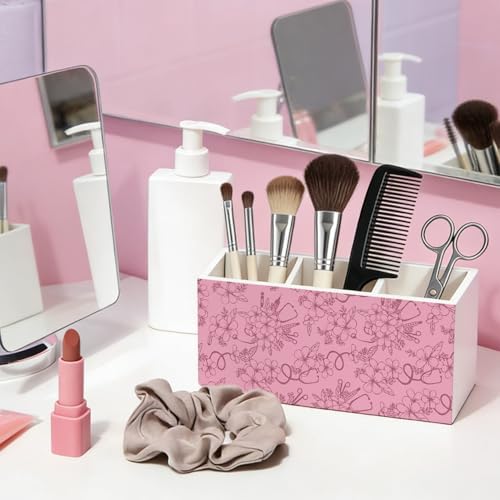 Pink Floral Nurse Pen Pencil Holder for Desk Decor - Image 6
